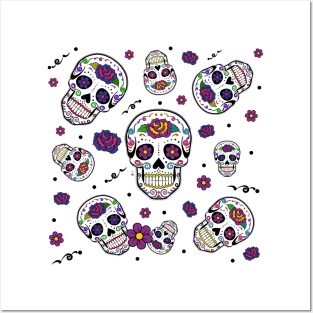 Sugar skull pattern Posters and Art